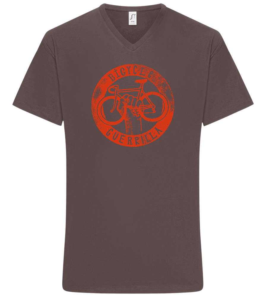 Bicycle Guerrilla Design - Basic men's v-neck t-shirt_DARK GRAY_front