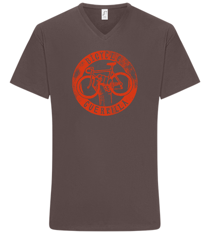 Bicycle Guerrilla Design - Basic men's v-neck t-shirt_DARK GRAY_front