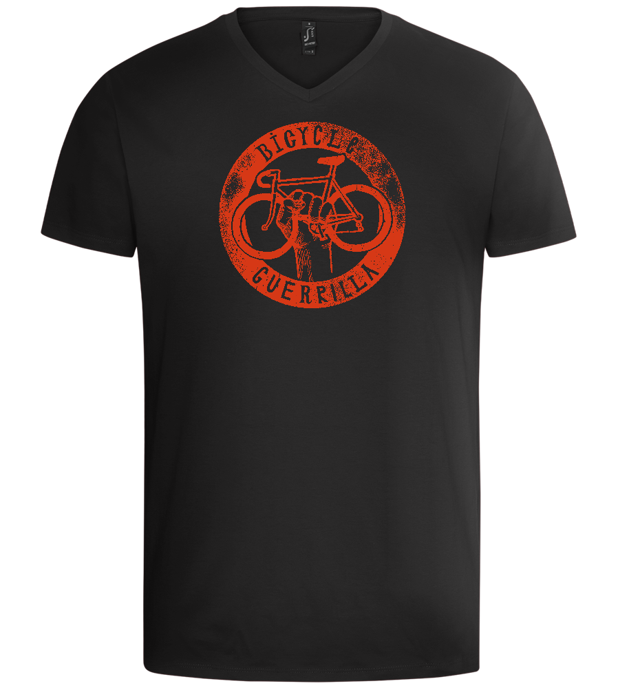 Bicycle Guerrilla Design - Basic men's v-neck t-shirt_DEEP BLACK_front