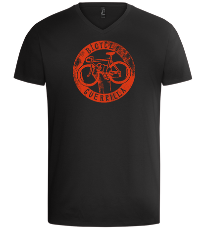 Bicycle Guerrilla Design - Basic men's v-neck t-shirt_DEEP BLACK_front