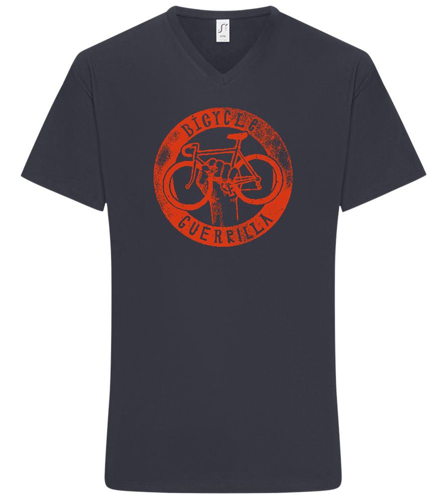 Bicycle Guerrilla Design - Basic men's v-neck t-shirt_MARINE_front