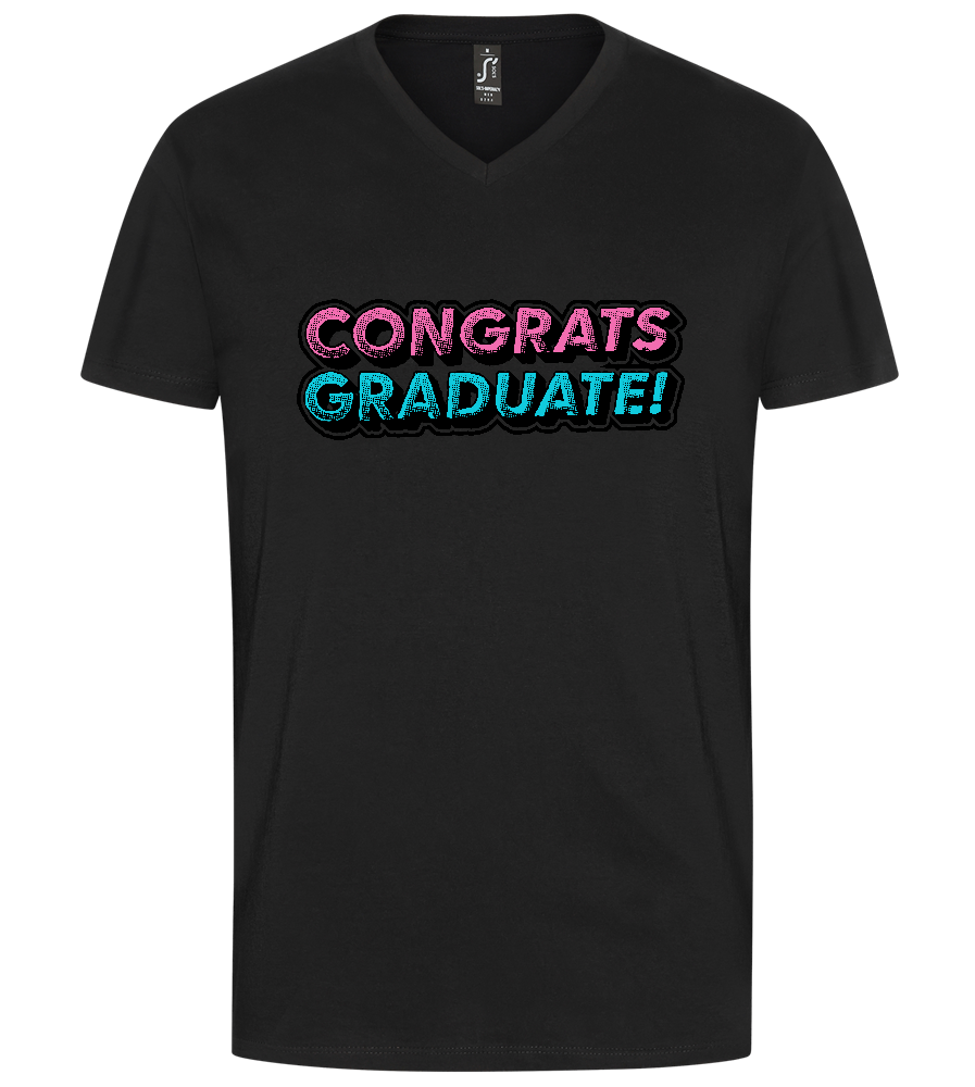 Congrats Graduate Design - Premium men's v-neck t-shirt_DEEP BLACK_front