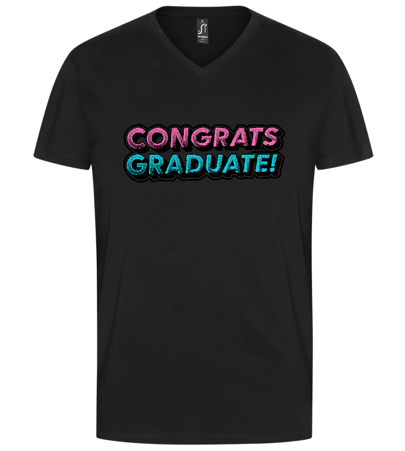 Congrats Graduate Design - Premium men's v-neck t-shirt_DEEP BLACK_front