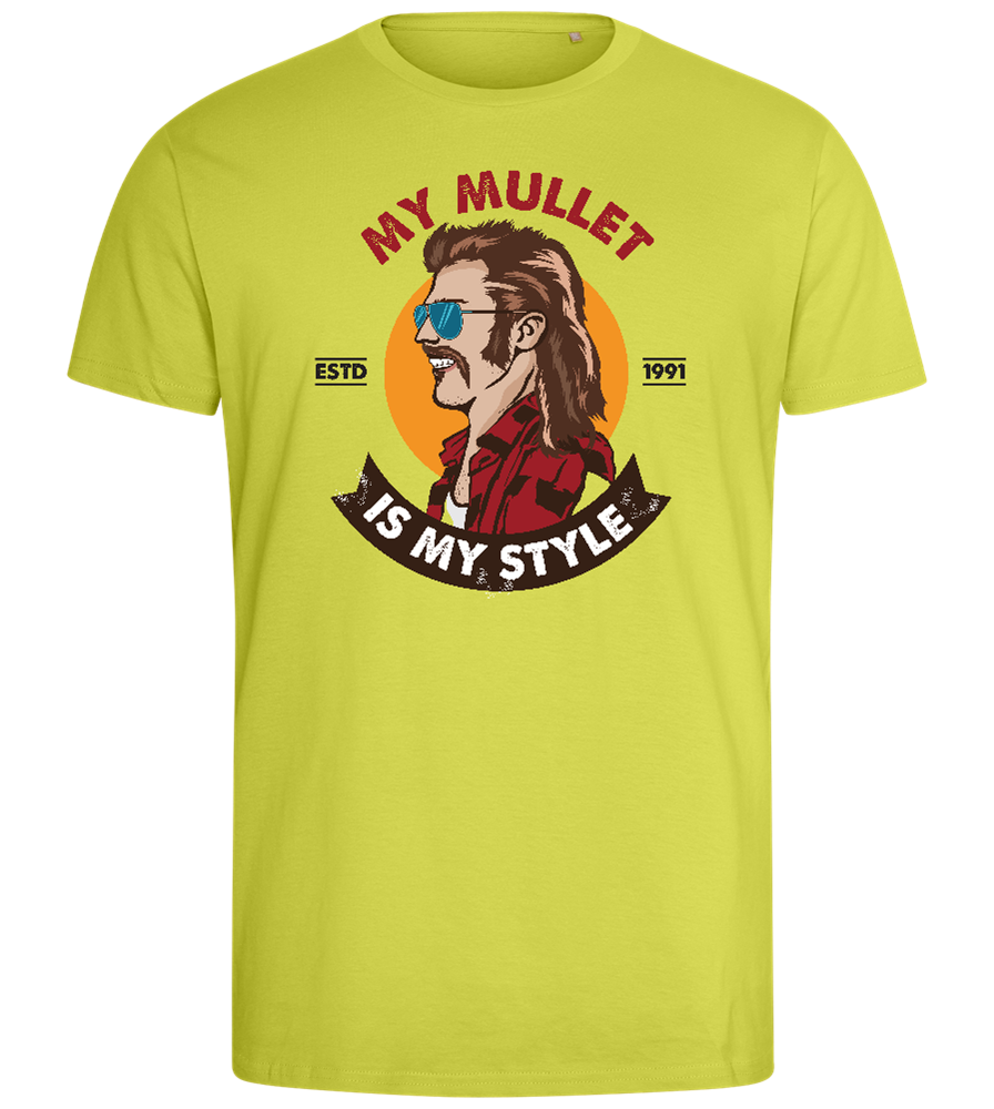 Mullet Lover Design - Comfort men's fitted t-shirt_GREEN APPLE_front