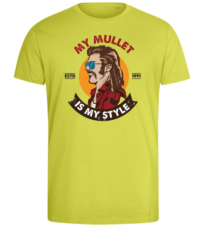 Mullet Lover Design - Comfort men's fitted t-shirt_GREEN APPLE_front