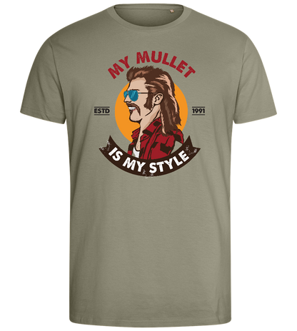 Mullet Lover Design - Comfort men's fitted t-shirt_KHAKI_front