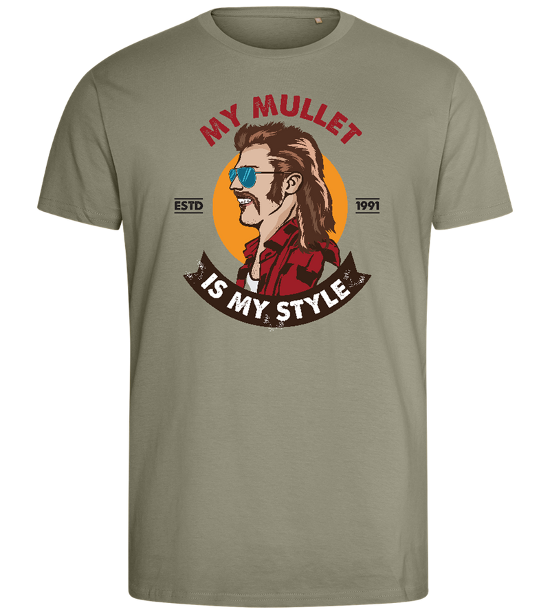 Mullet Lover Design - Comfort men's fitted t-shirt_KHAKI_front