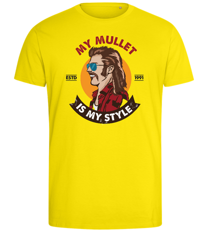 Mullet Lover Design - Comfort men's fitted t-shirt_YELLOW_front