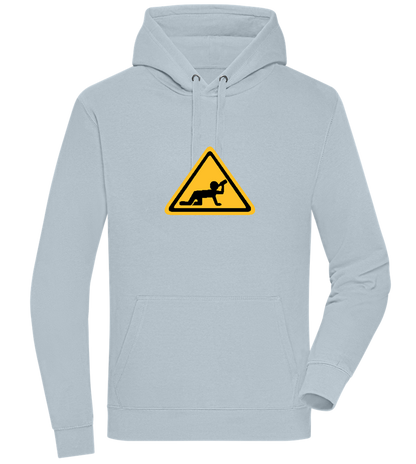 Drunk Warning Sign Design - Premium unisex hoodie_CREAMY BLUE_front