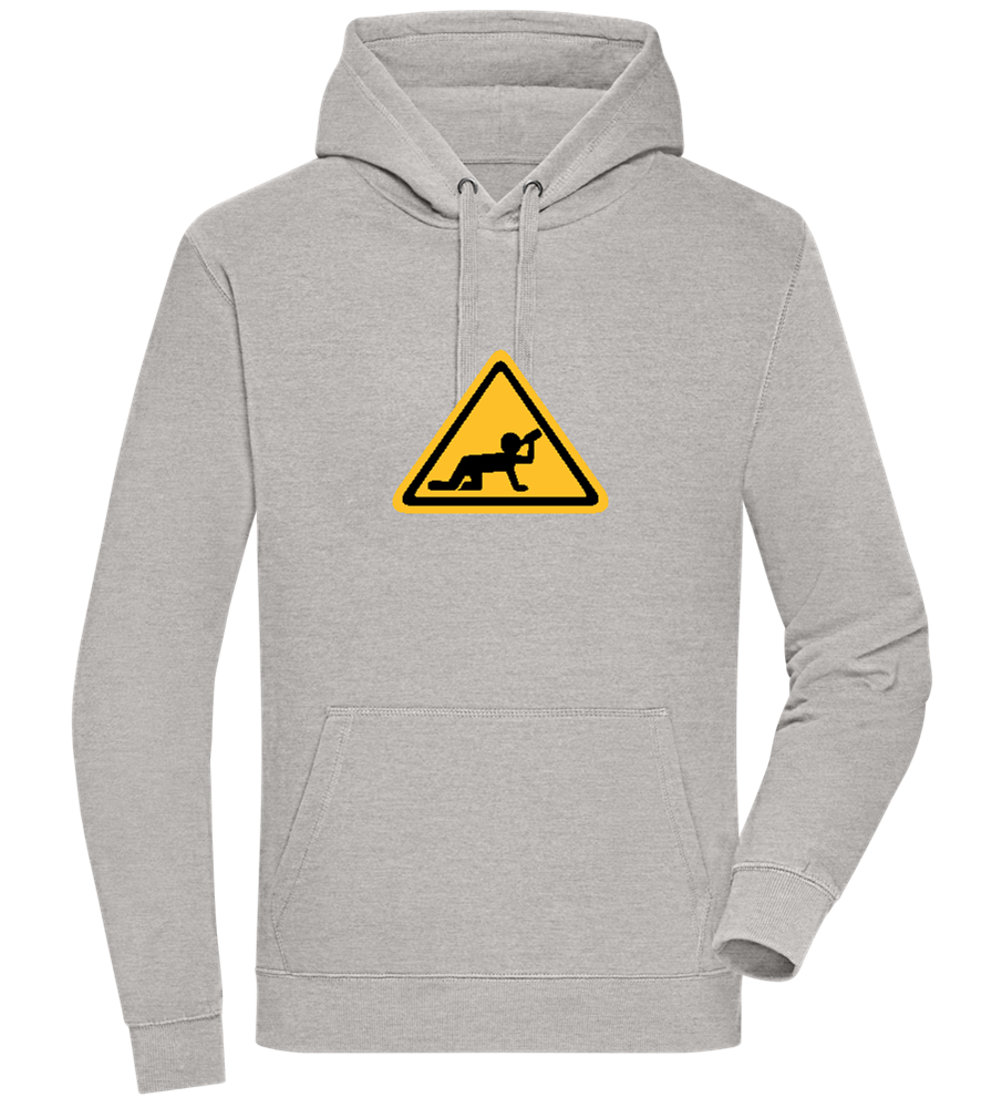 Drunk Warning Sign Design - Premium unisex hoodie_ORION GREY II_front