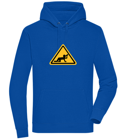 Drunk Warning Sign Design - Premium unisex hoodie_ROYAL_front