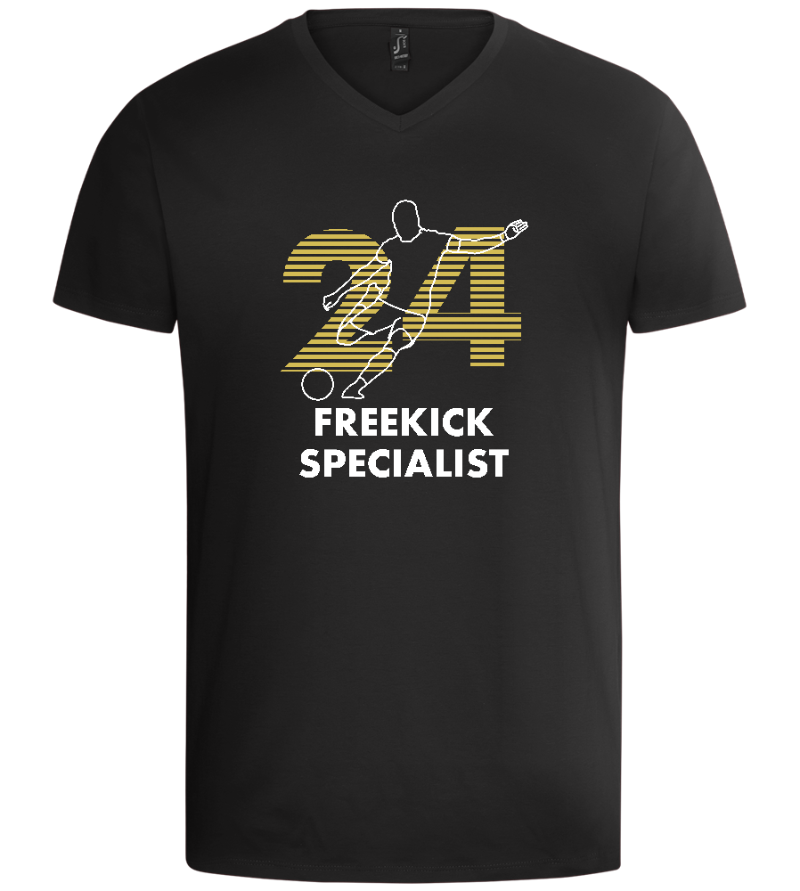 Freekick Specialist Design - Basic men's v-neck t-shirt_DEEP BLACK_front