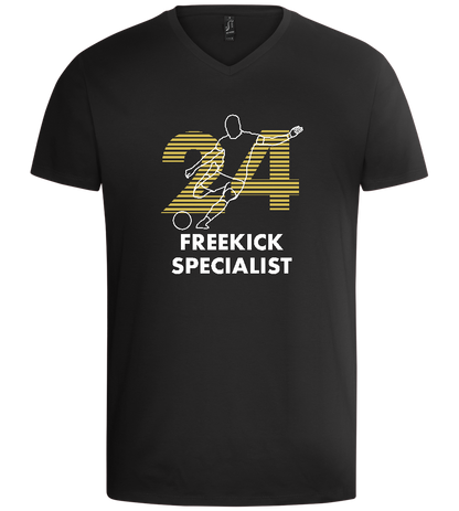 Freekick Specialist Design - Basic men's v-neck t-shirt_DEEP BLACK_front