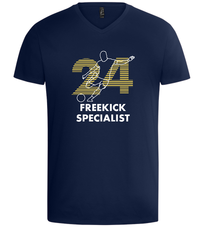 Freekick Specialist Design - Basic men's v-neck t-shirt_MARINE_front