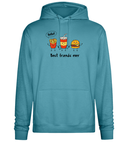 Best Friends Ever Food Design - Premium Essential Unisex Hoodie_POOL BLUE_front