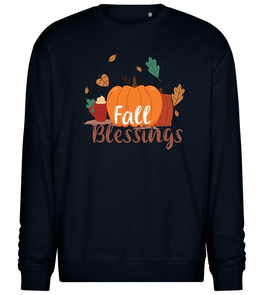 Fall Blessings Pumpkin Design - Comfort Essential Unisex Sweater_BLACK_front