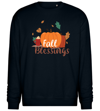 Fall Blessings Pumpkin Design - Comfort Essential Unisex Sweater_BLACK_front