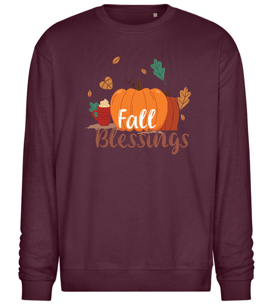 Fall Blessings Pumpkin Design - Comfort Essential Unisex Sweater_BORDEAUX_front