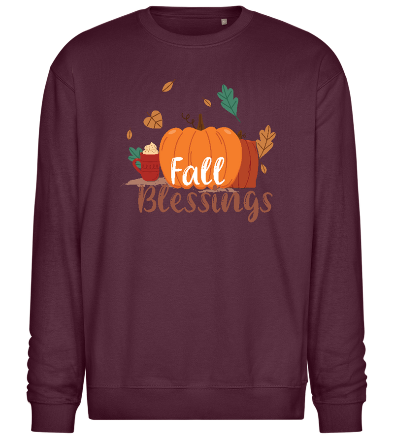 Fall Blessings Pumpkin Design - Comfort Essential Unisex Sweater_BORDEAUX_front