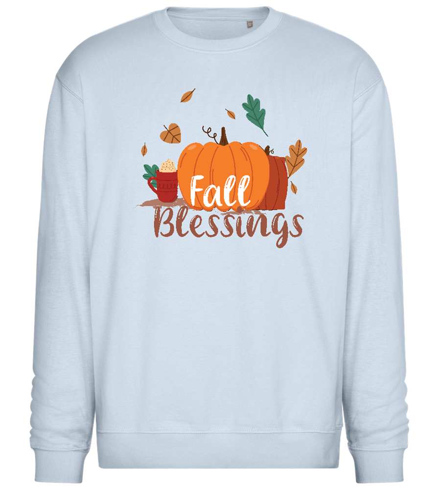 Fall Blessings Pumpkin Design - Comfort Essential Unisex Sweater_CREAMY BLUE_front