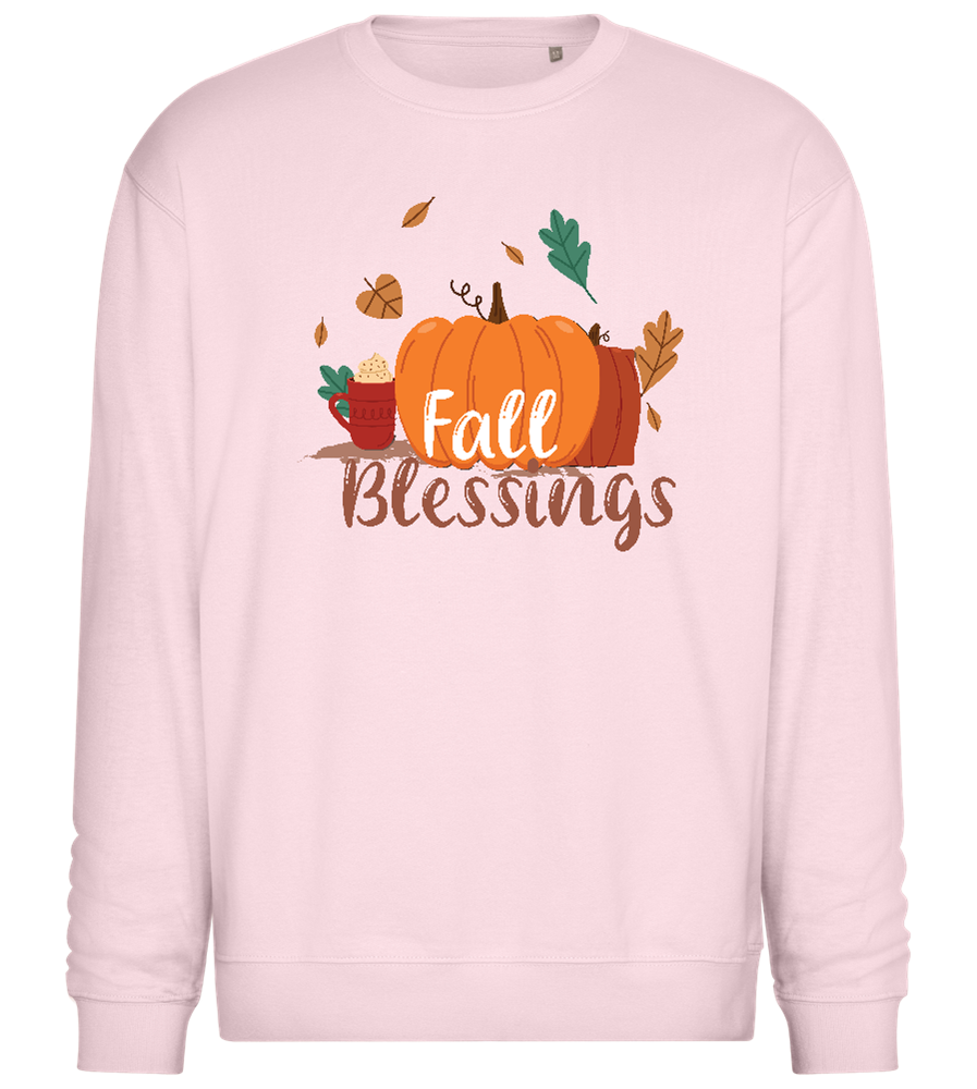 Fall Blessings Pumpkin Design - Comfort Essential Unisex Sweater_LIGHT PEACH ROSE_front