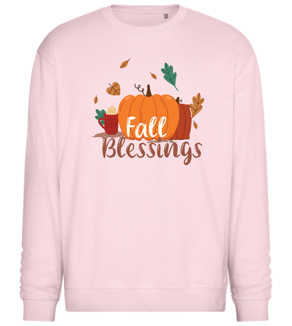 Fall Blessings Pumpkin Design - Comfort Essential Unisex Sweater_LIGHT PEACH ROSE_front