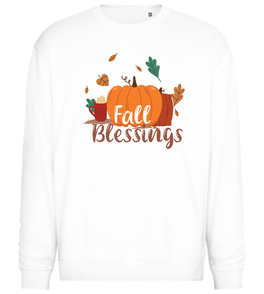 Fall Blessings Pumpkin Design - Comfort Essential Unisex Sweater_WHITE_front