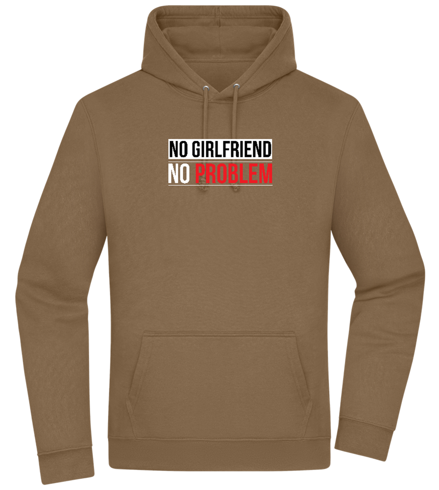 No Girlfriend No Problem Design - Premium Essential Unisex Hoodie_ARMY_front