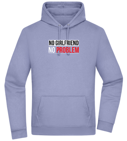 No Girlfriend No Problem Design - Premium Essential Unisex Hoodie_BLUE_front