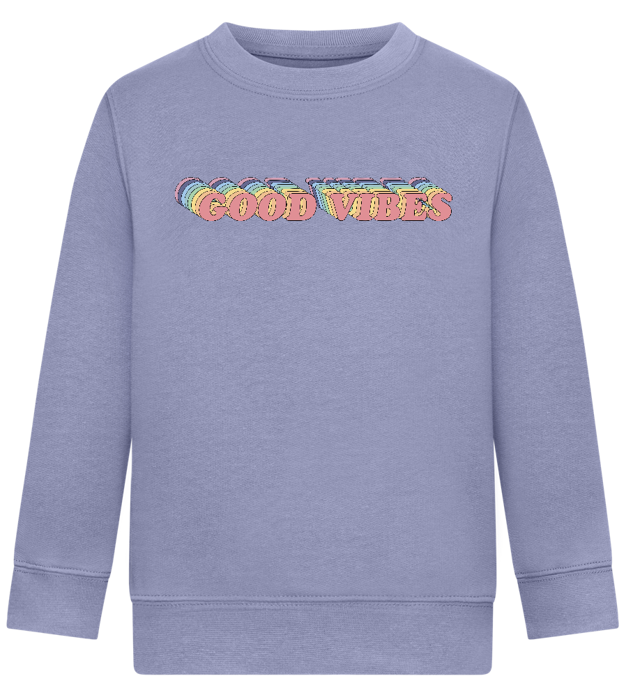 Good Vibes Rainbow Design - Comfort Kids Sweater_BLUE_front