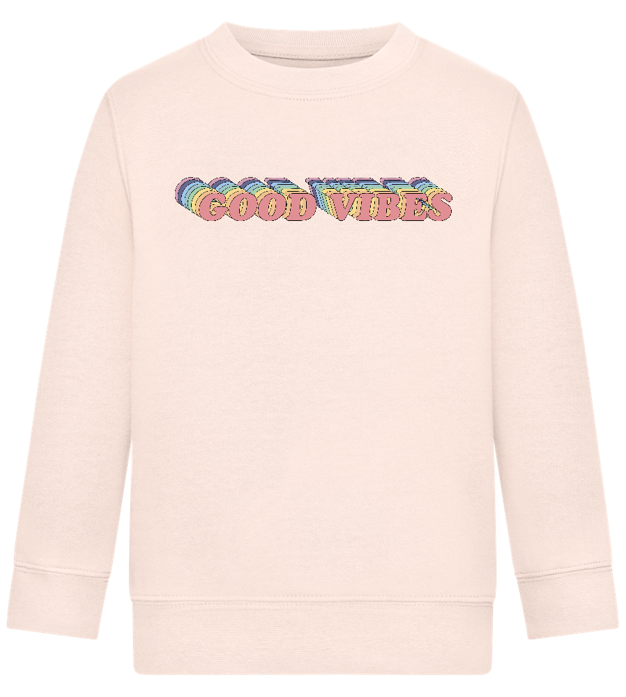 Good Vibes Rainbow Design - Comfort Kids Sweater_LIGHT PEACH ROSE_front