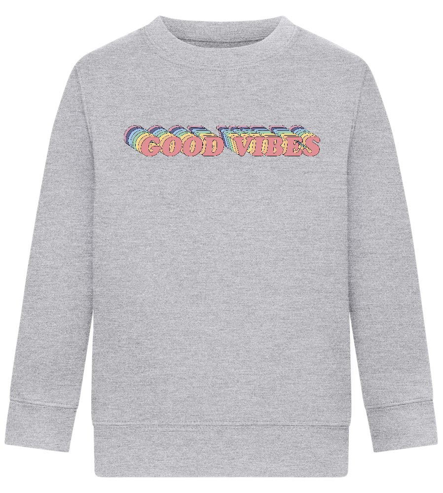 Good Vibes Rainbow Design - Comfort Kids Sweater_ORION GREY II_front