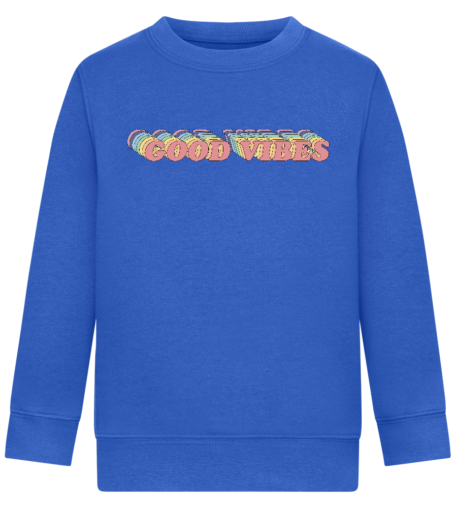 Good Vibes Rainbow Design - Comfort Kids Sweater_ROYAL_front