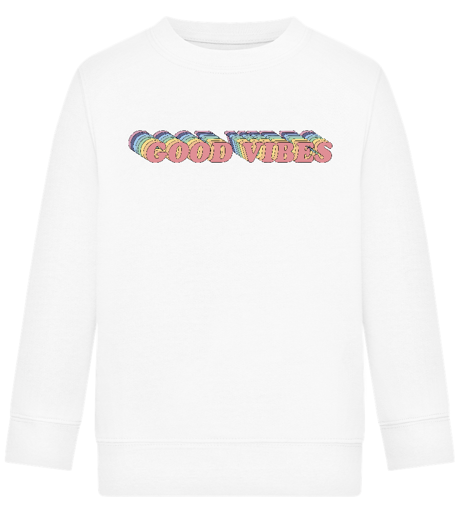 Good Vibes Rainbow Design - Comfort Kids Sweater_WHITE_front