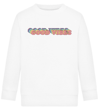 Good Vibes Rainbow Design - Comfort Kids Sweater_WHITE_front