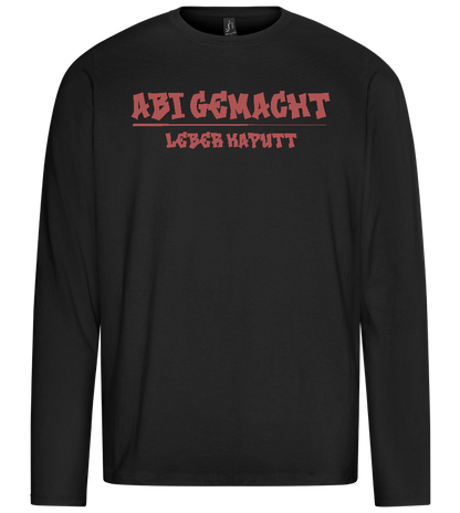 Abi Gemacht Leber Kaputt Design - Premium men's long sleeve t-shirt_DEEP BLACK_front