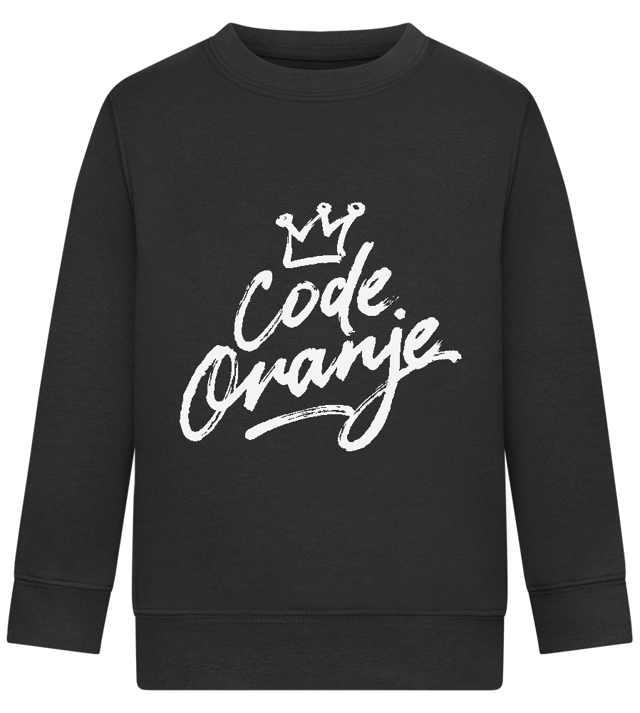 Code Oranje Kroontje Design - Comfort Kids Sweater_BLACK_front