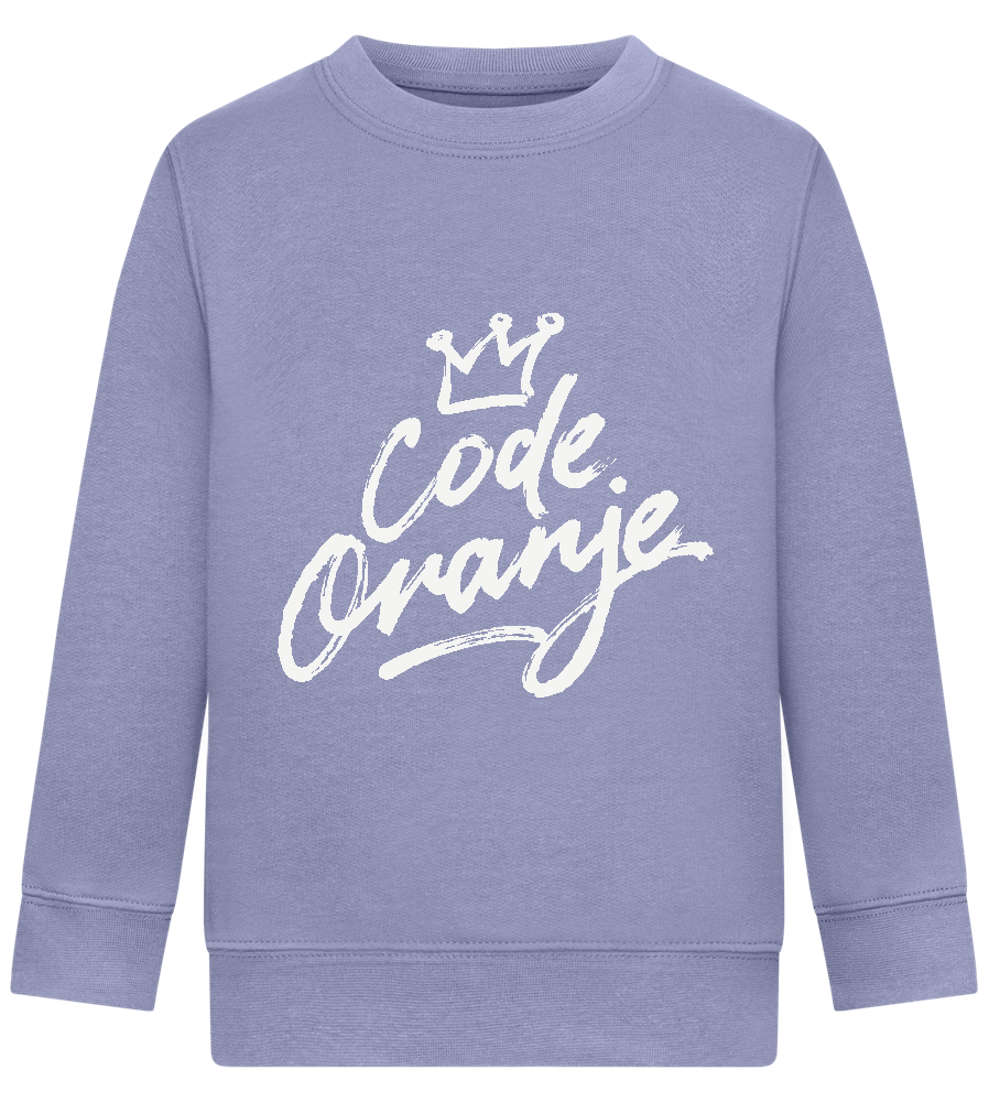 Code Oranje Kroontje Design - Comfort Kids Sweater_BLUE_front