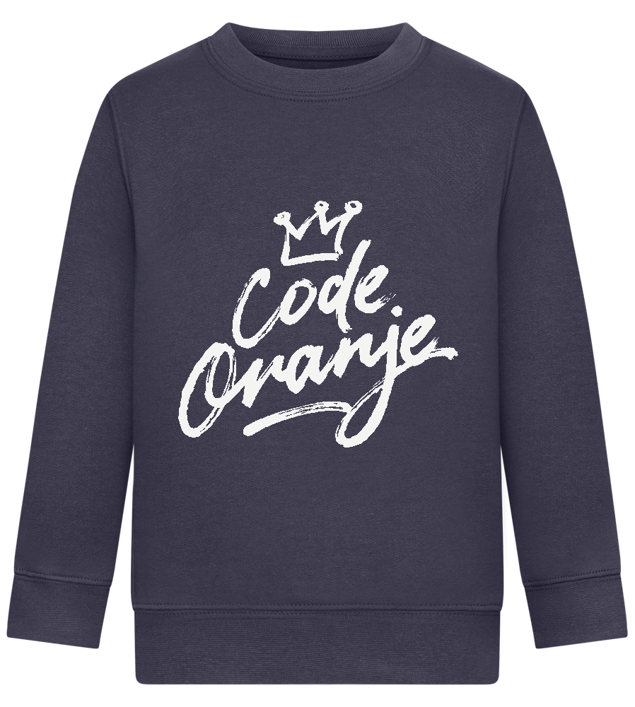 Code Oranje Kroontje Design - Comfort Kids Sweater_FRENCH NAVY_front