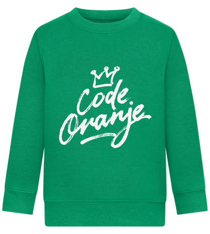 Code Oranje Kroontje Design - Comfort Kids Sweater_MEADOW GREEN_front