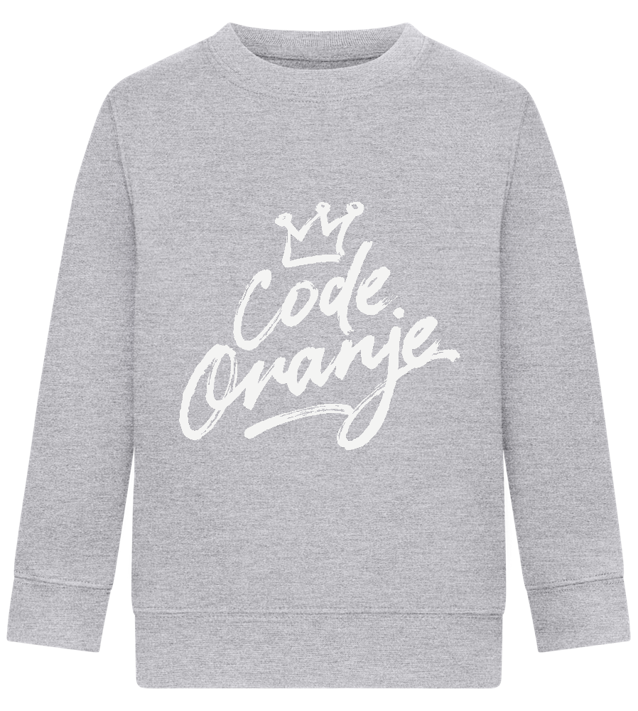 Code Oranje Kroontje Design - Comfort Kids Sweater_ORION GREY II_front