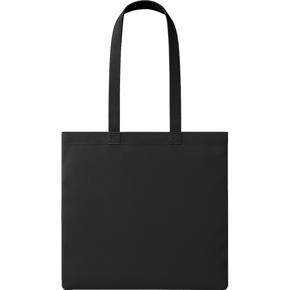 Nonwoven Shopping Bag with Long Handles_BLACK_front
