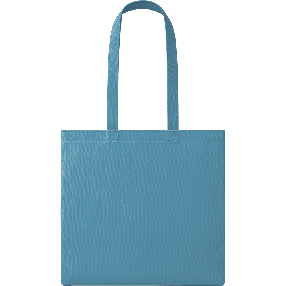 Nonwoven Shopping Bag with Long Handles_TURQUOISE_front