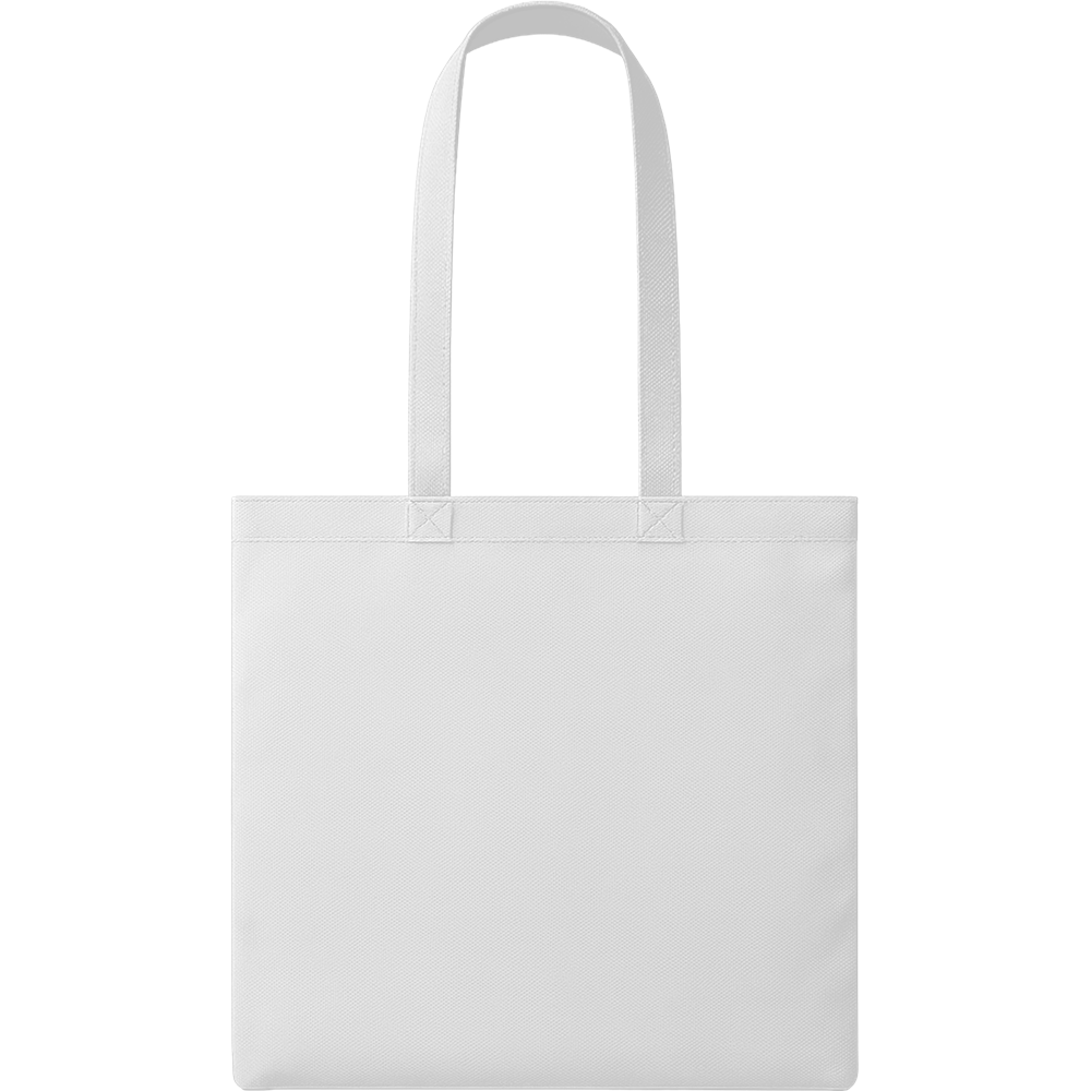 Nonwoven Shopping Bag with Long Handles_WHITE_front