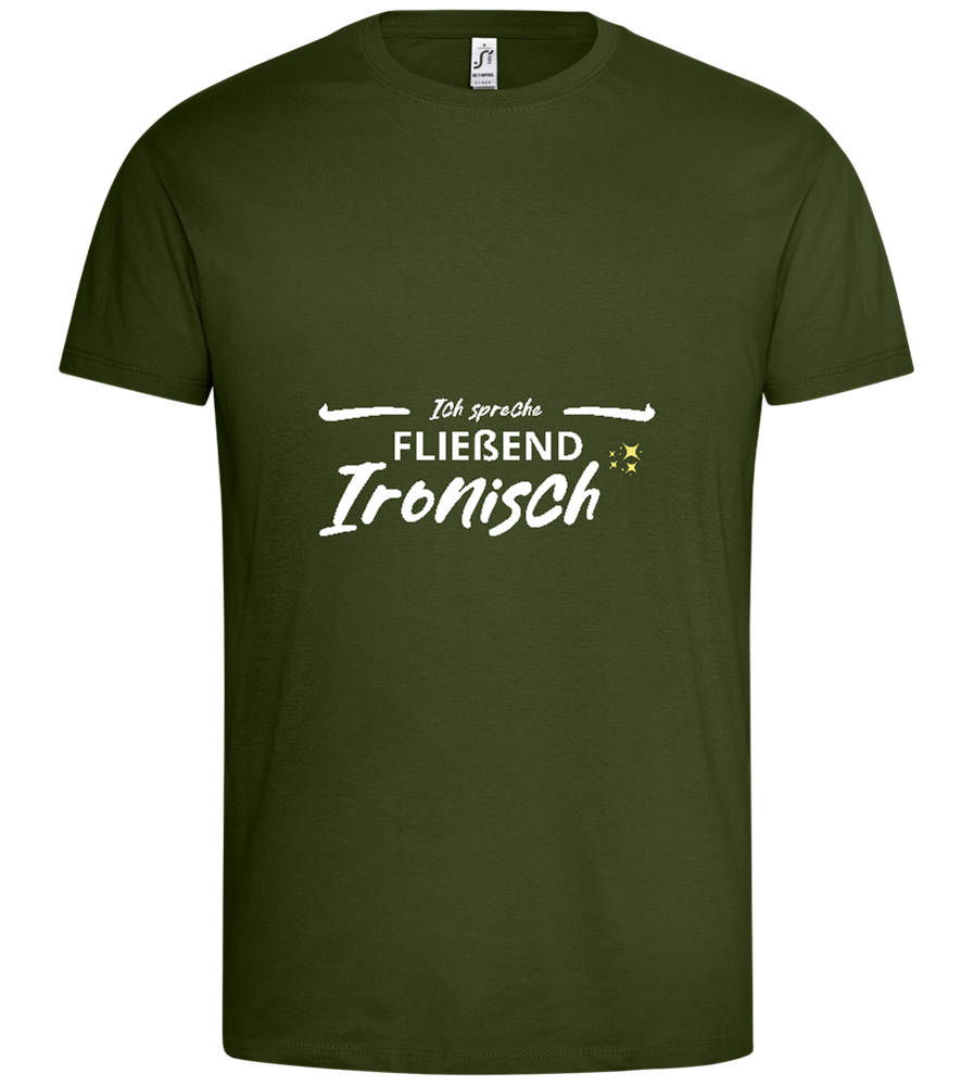 Fluently Ironic Design - Premium men's t-shirt_ARMY_front