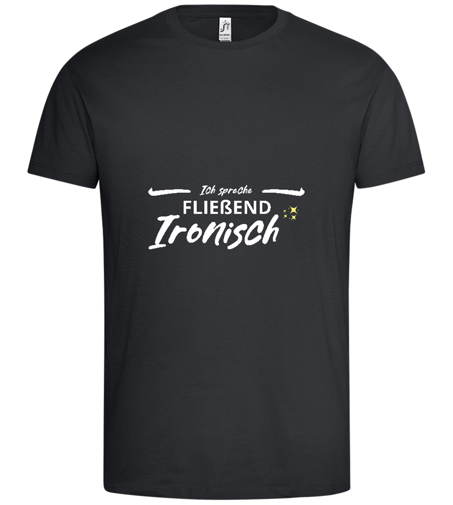 Fluently Ironic Design - Premium men's t-shirt_DARK GRAY_front