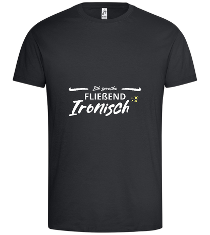 Fluently Ironic Design - Premium men's t-shirt_DARK GRAY_front