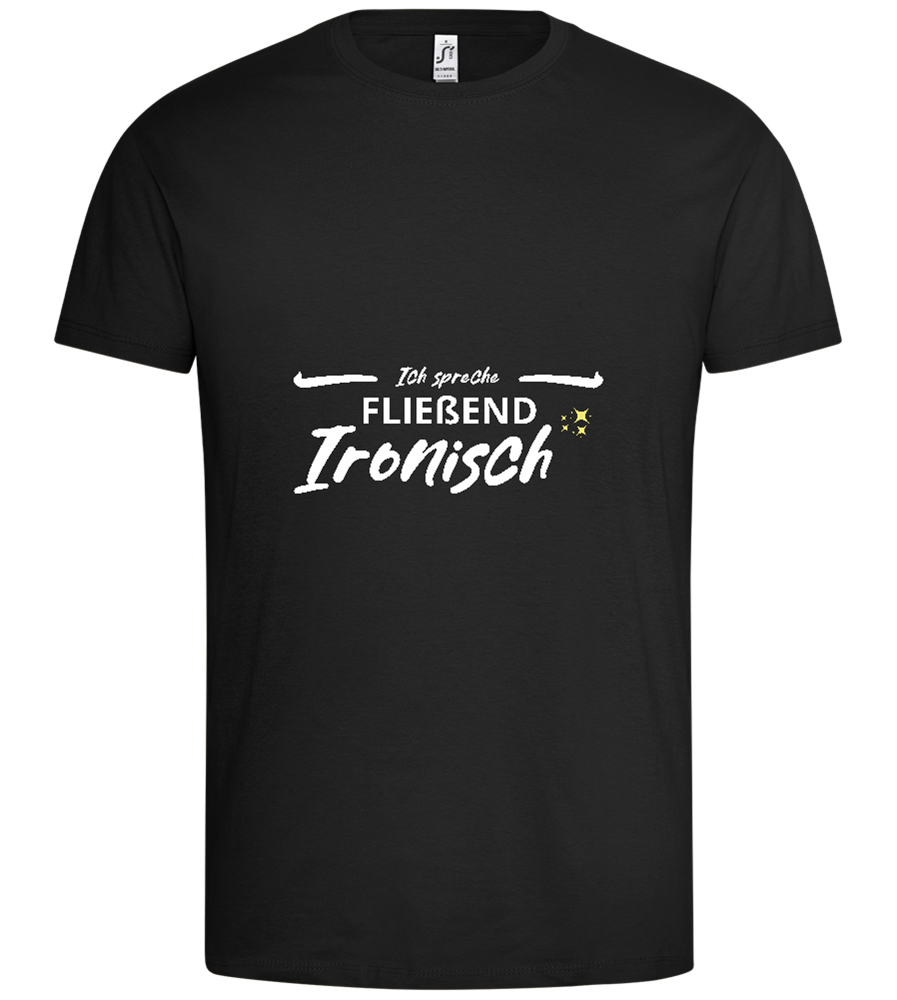 Fluently Ironic Design - Premium men's t-shirt_DEEP BLACK_front