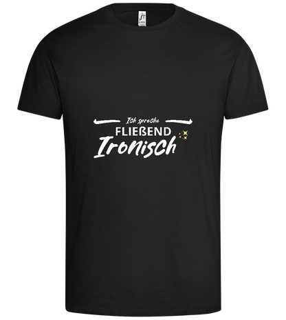 Fluently Ironic Design - Premium men's t-shirt_DEEP BLACK_front