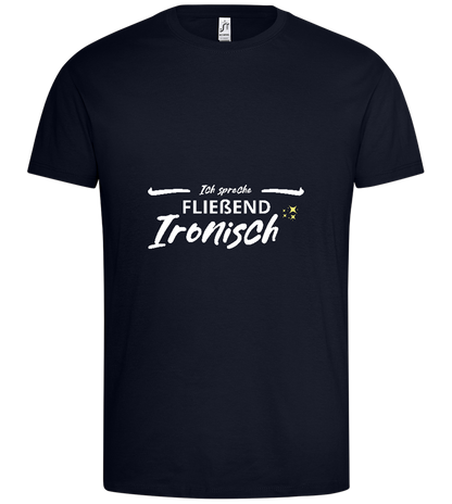 Fluently Ironic Design - Premium men's t-shirt_FRENCH NAVY_front